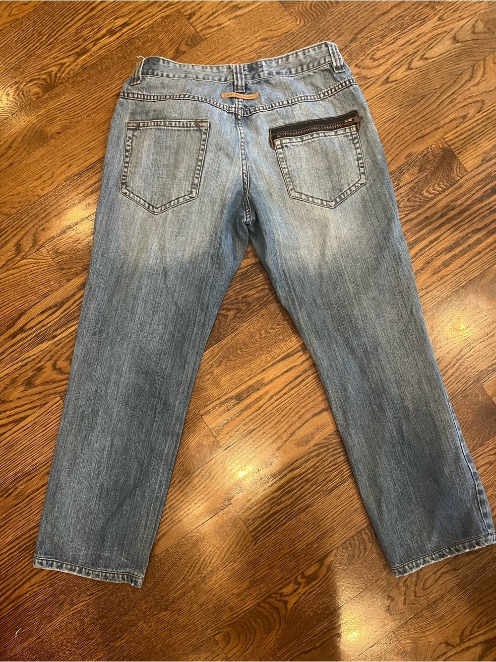 Jean Paul Gaultier 6 Light Blue Denim Jeans with Back Zip Pocket vintage
